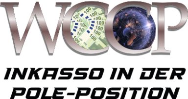 Logo von WCOP mit dem Slogan "Inkasso in der Pole-Position".
